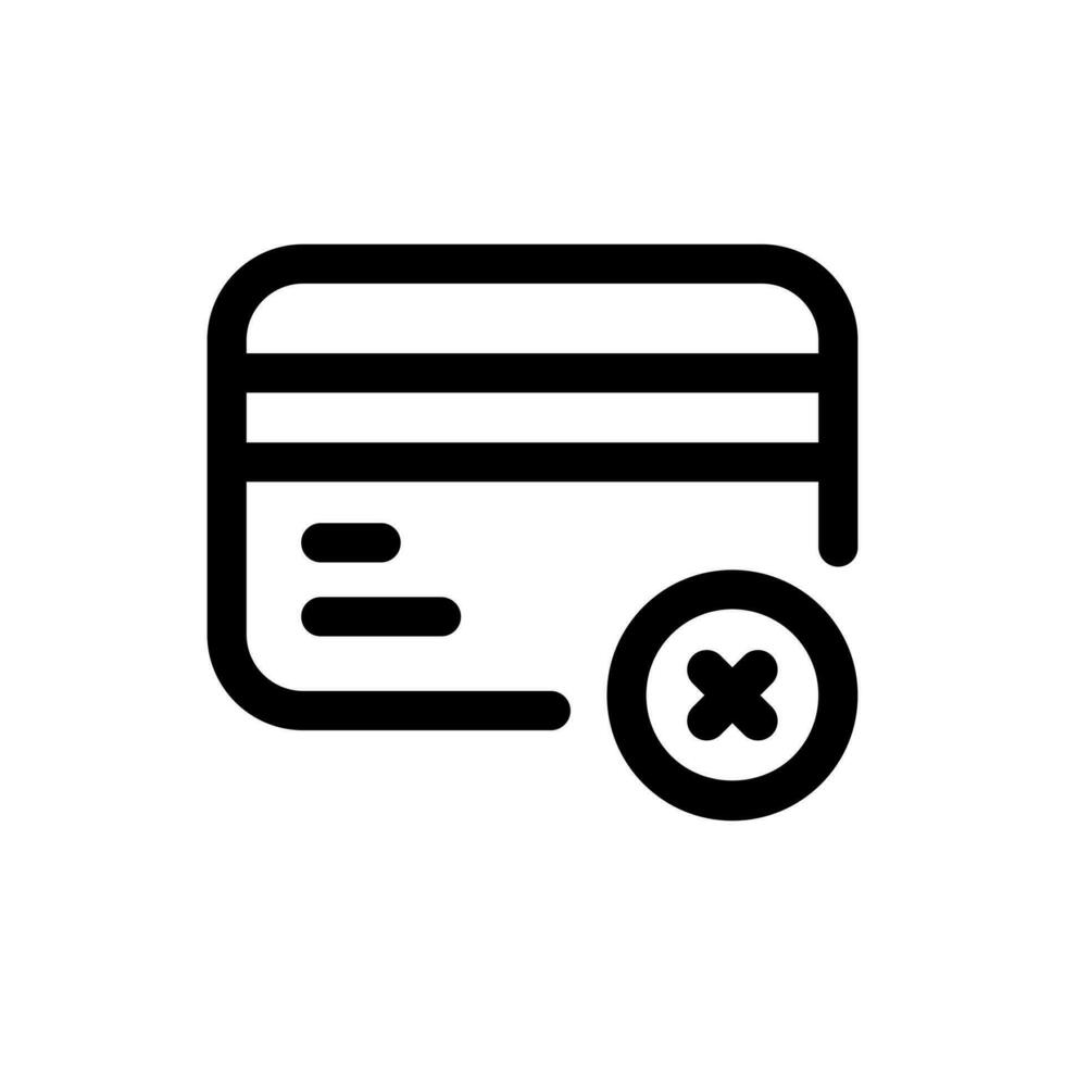 sencillo crédito tarjeta icono conjunto con un cruzar firmar en él. el icono lata ser usado para sitios web, impresión plantillas, presentación plantillas, ilustraciones, etc. vector