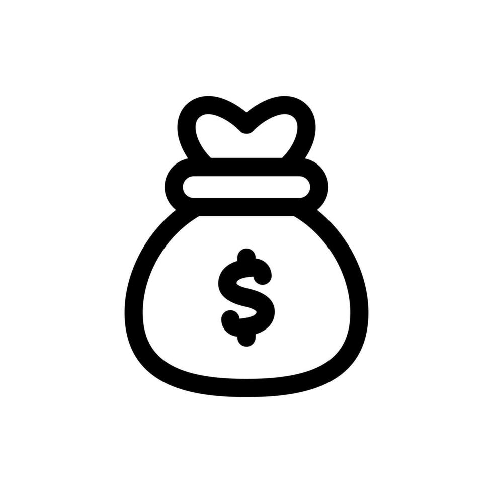 sencillo dinero bolso icono. el icono lata ser usado para sitios web, impresión plantillas, presentación plantillas, ilustraciones, etc vector