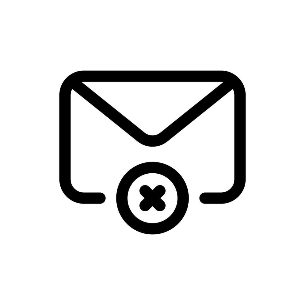 Simple Delete Message icon. The icon can be used for websites, print templates, presentation templates, illustrations, etc vector