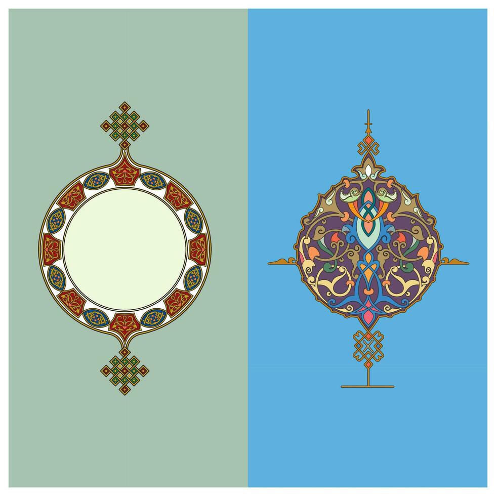 Decorative arabesques full of shapes and colors for wall decor and home decoration vector