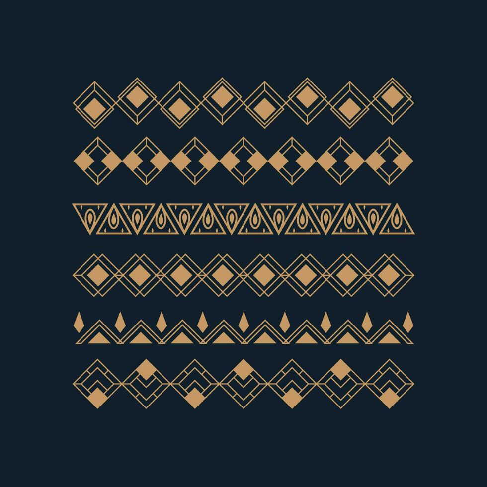 Set of Vintage Art Deco Line vector