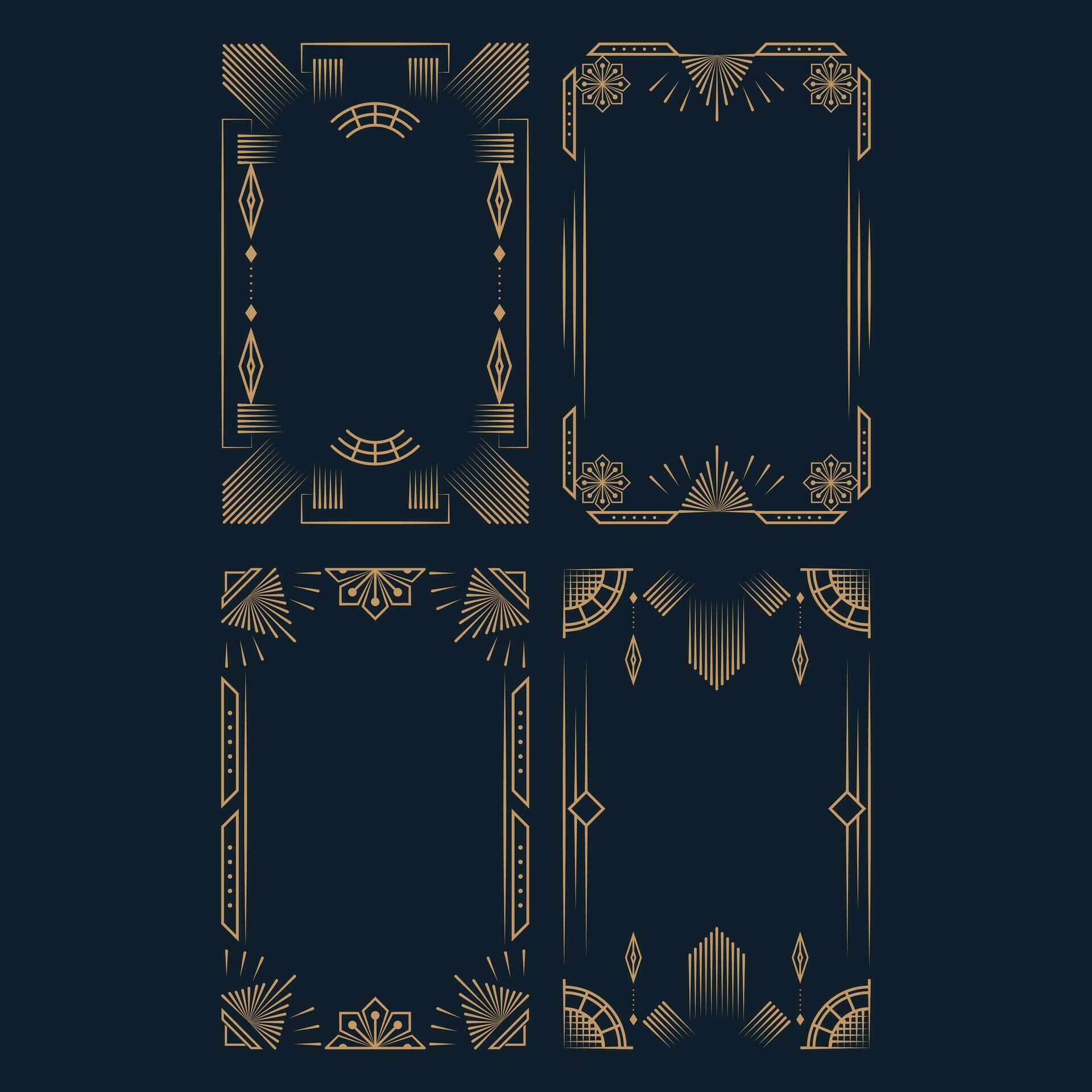 Vintage Art Deco Frames Object 24758205 Vector Art at Vecteezy