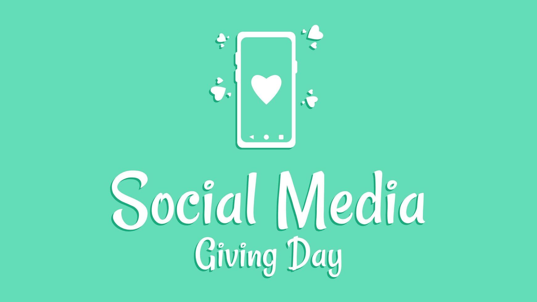 Social Media Giving Day with smartphone and heart icon in flat design vector