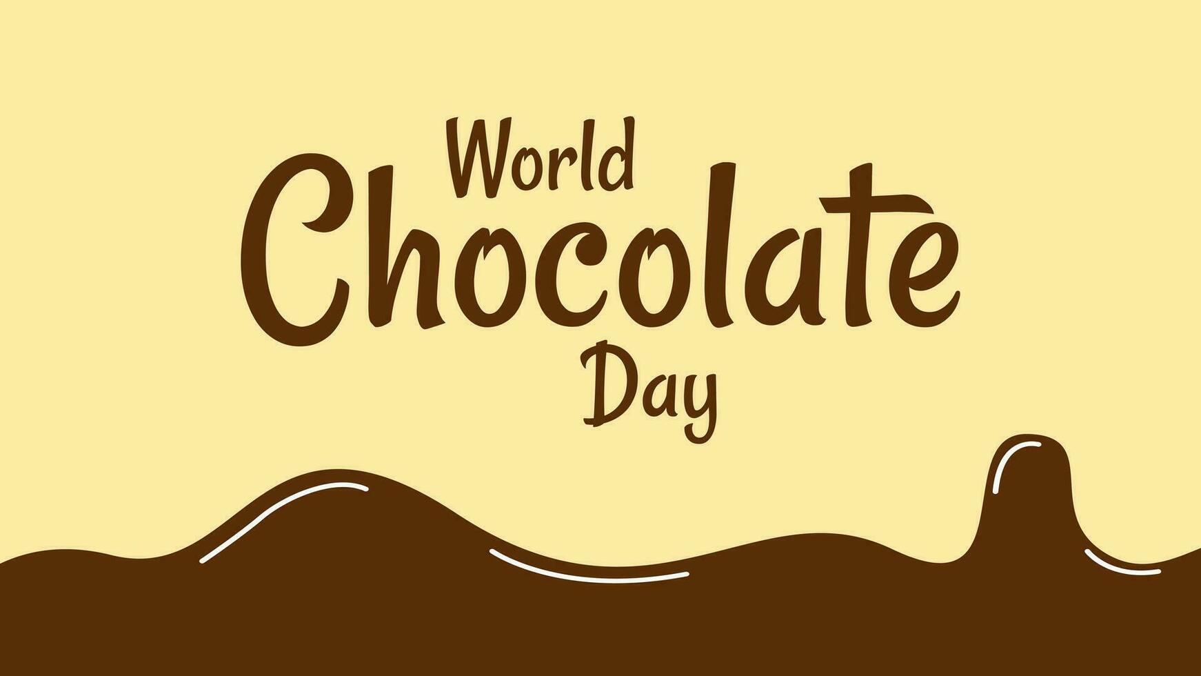 vector ilustración de mundo chocolate día bandera en plano diseño