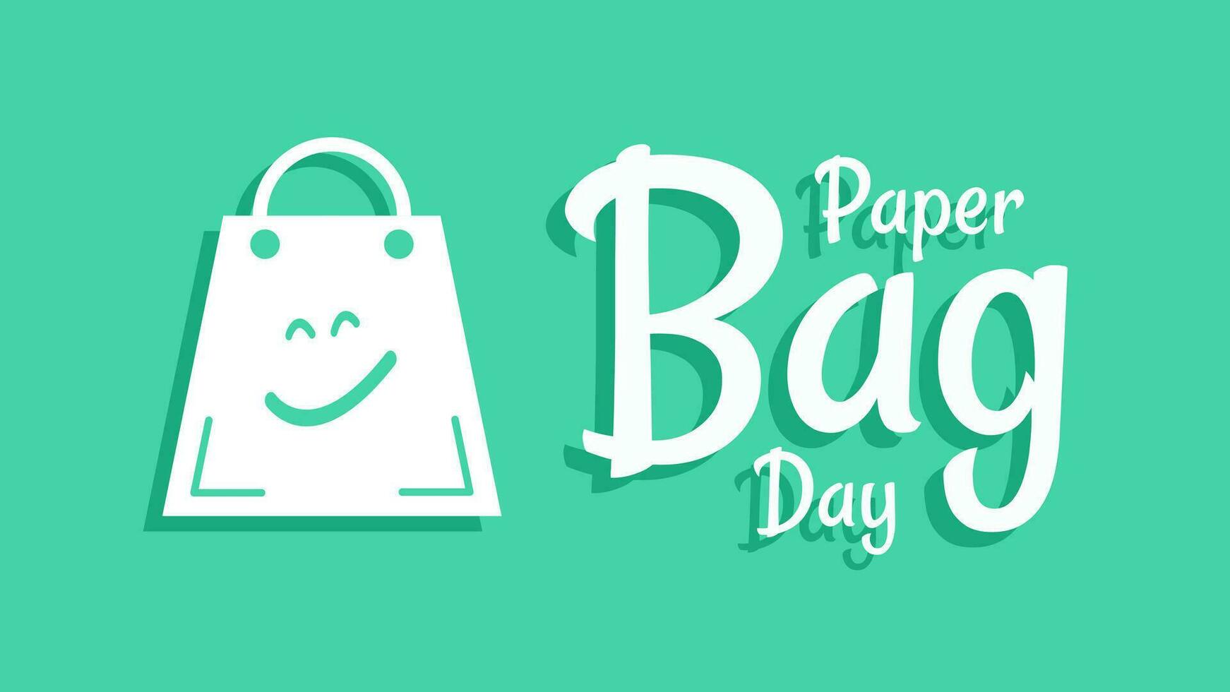 Paper Bag Day with a smiling paper bag icon in flat design vector