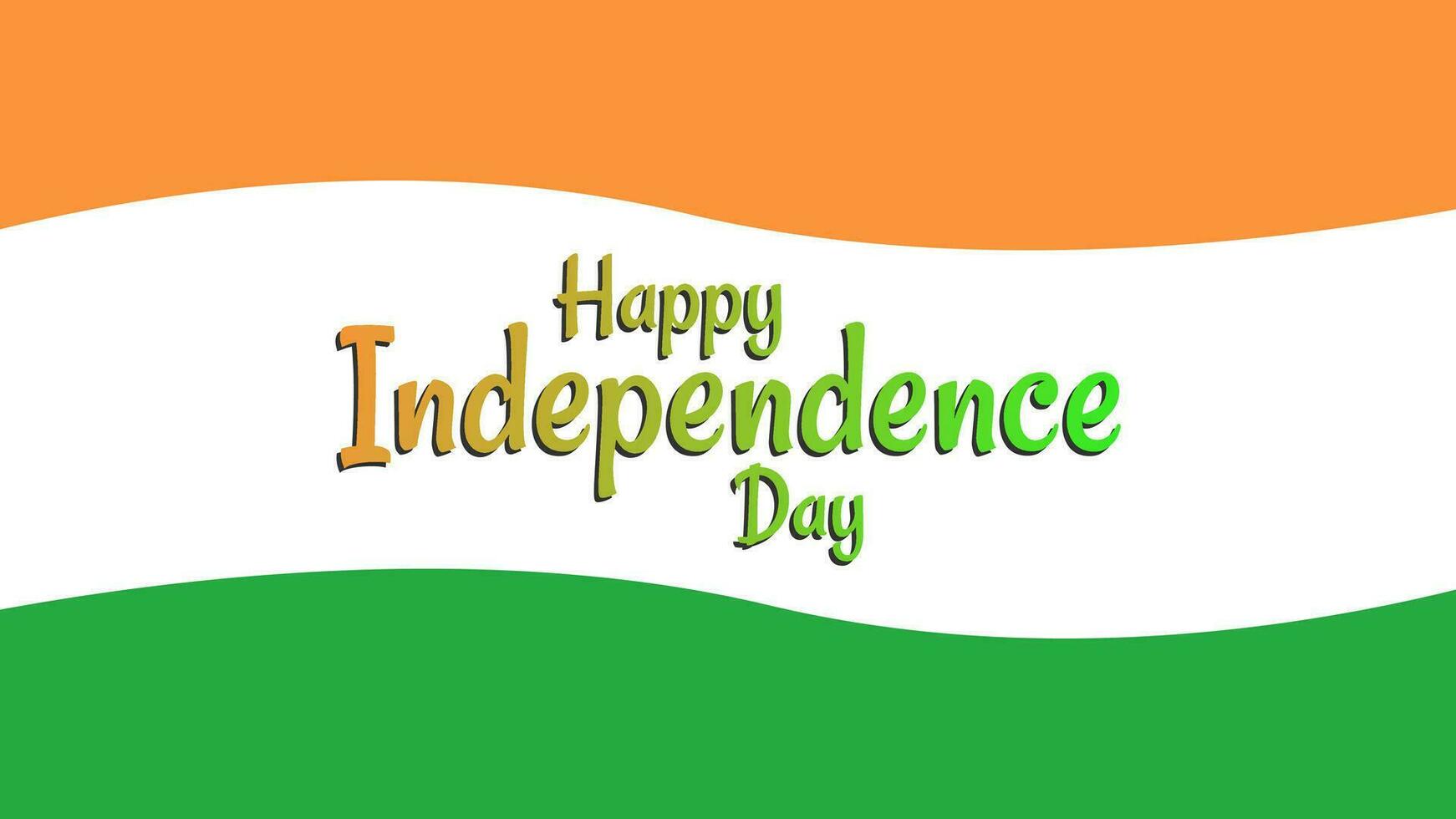 India Happy Independence Day banner with indian flag in minimal design vector