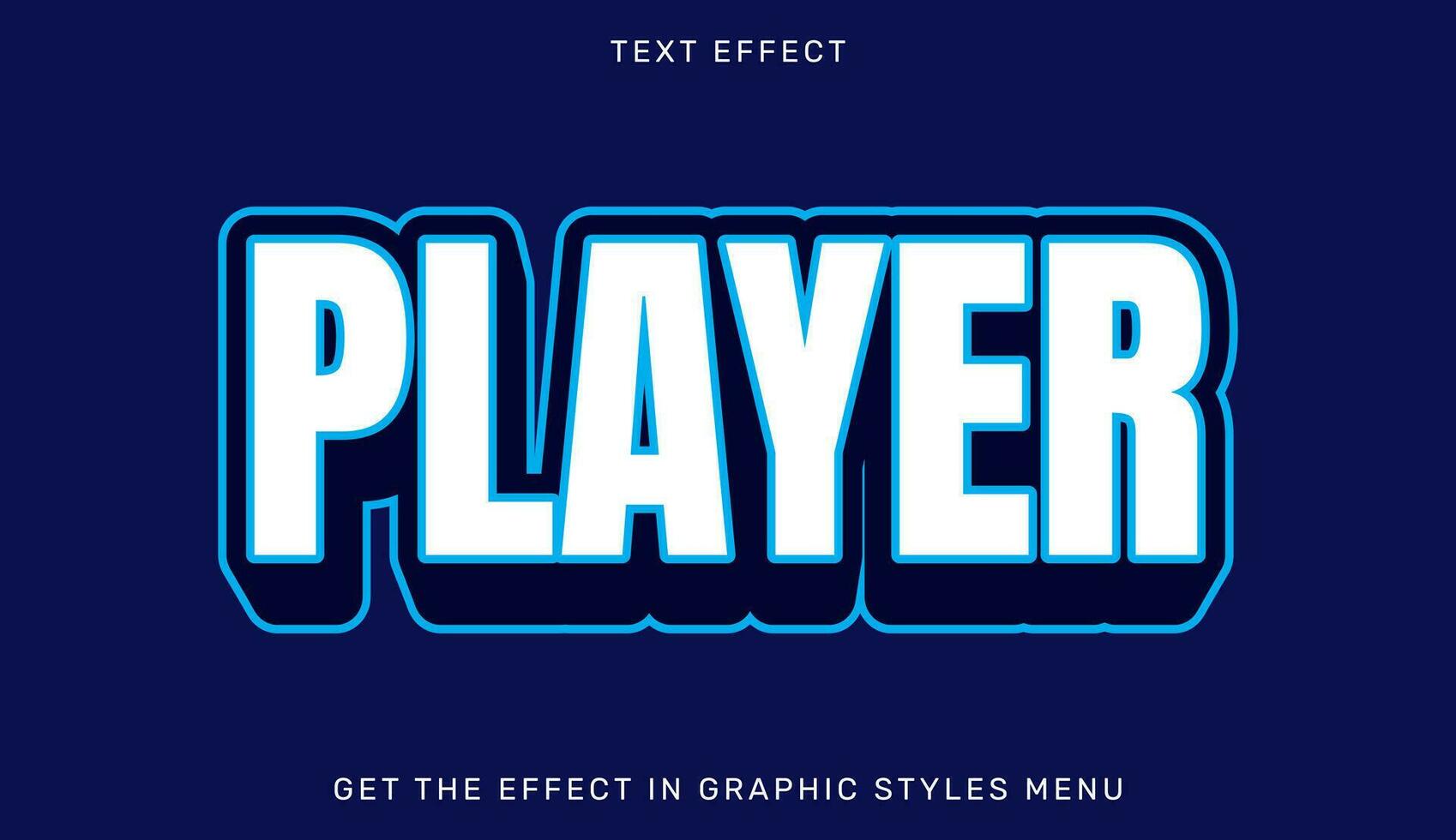 Player editable text effect template in 3d style. Suitable for brand or business logo vector