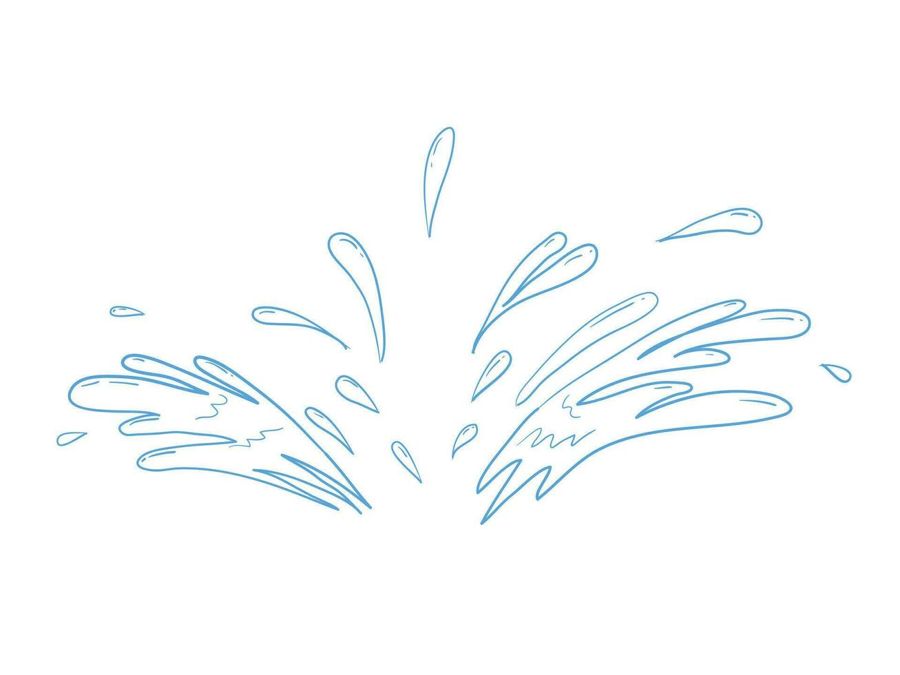 Doodle water splash in handdrawn style on white background vector