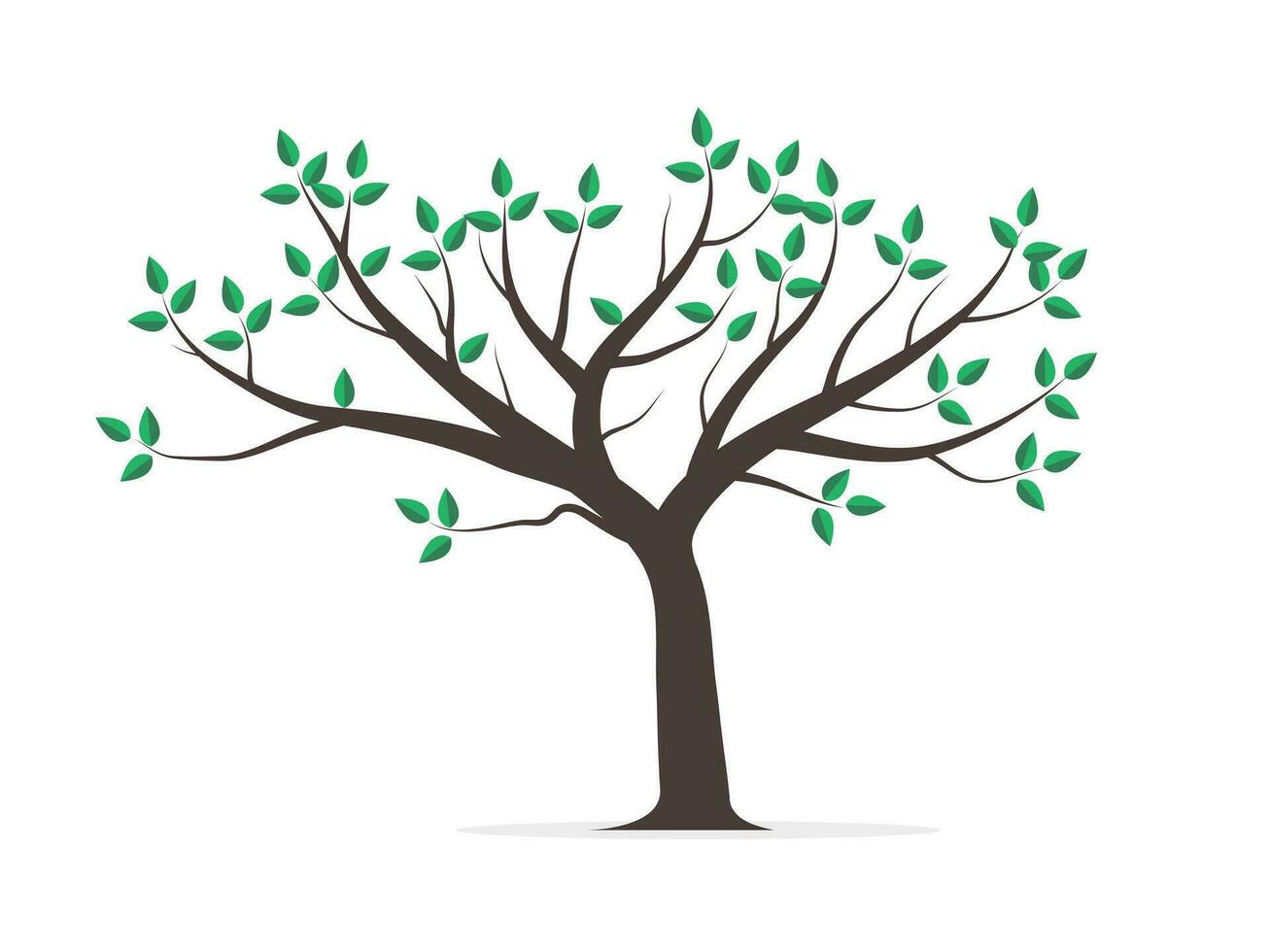 árbol con verde hojas vector ilustración