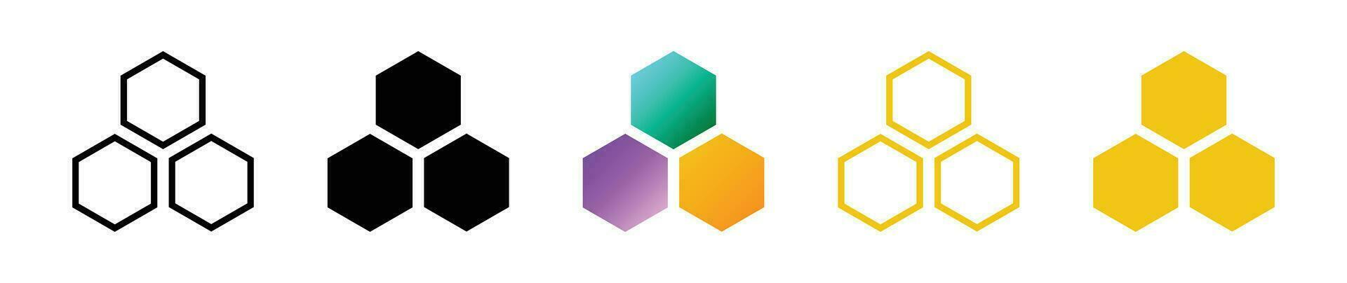 Honeycomb icon set EPS10 - Vector. vector