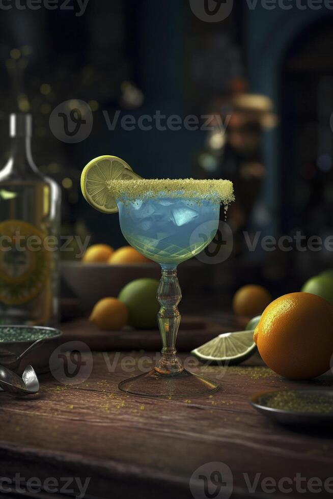 Margarita cocktail in the bar, created with photo