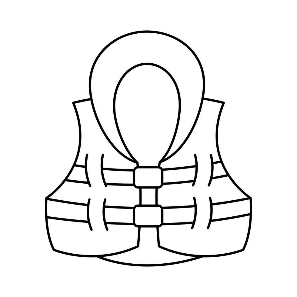 Life jacket outline doodle icon drawing. Black and white vector