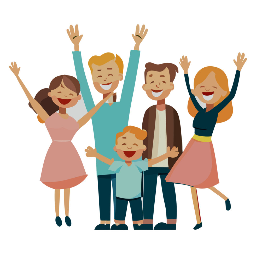 Happy family, parents, mom, dad and kid transparent background png