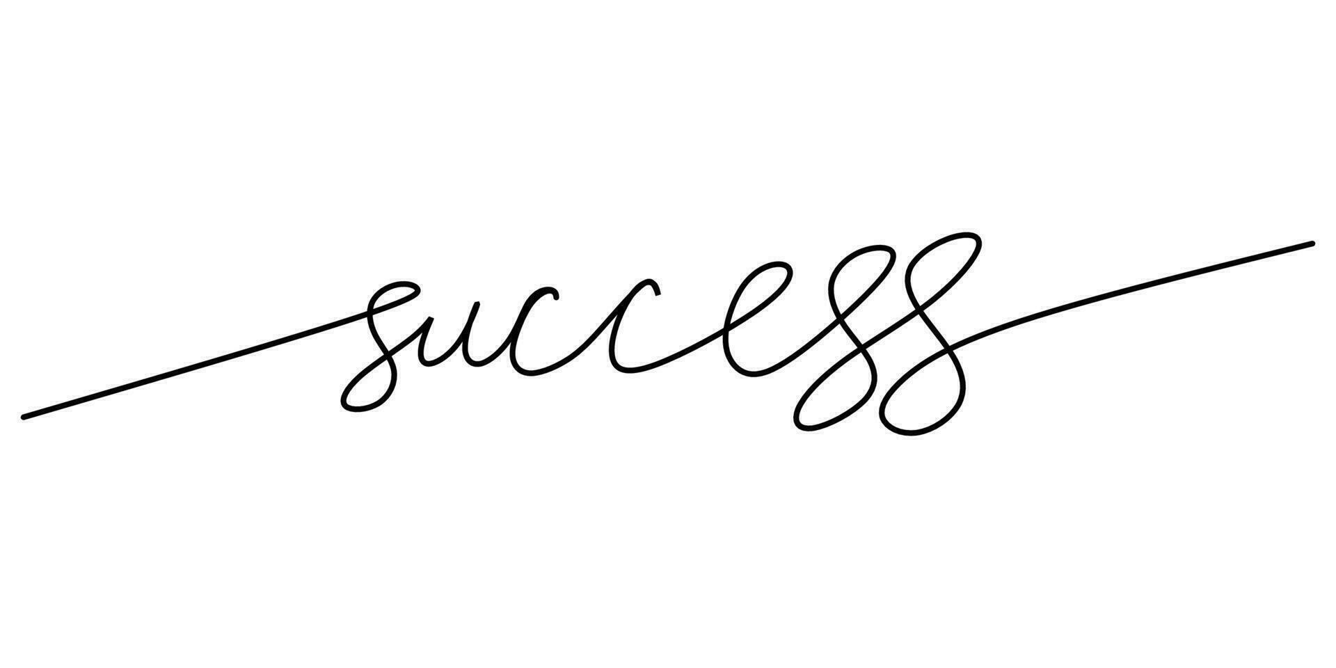 One continuous line drawing typography line art of success word vector