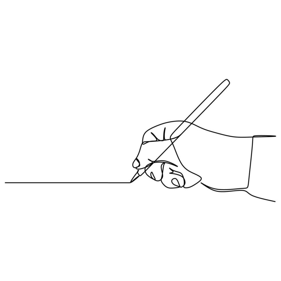 one line drawing continuous design of hand writing vector