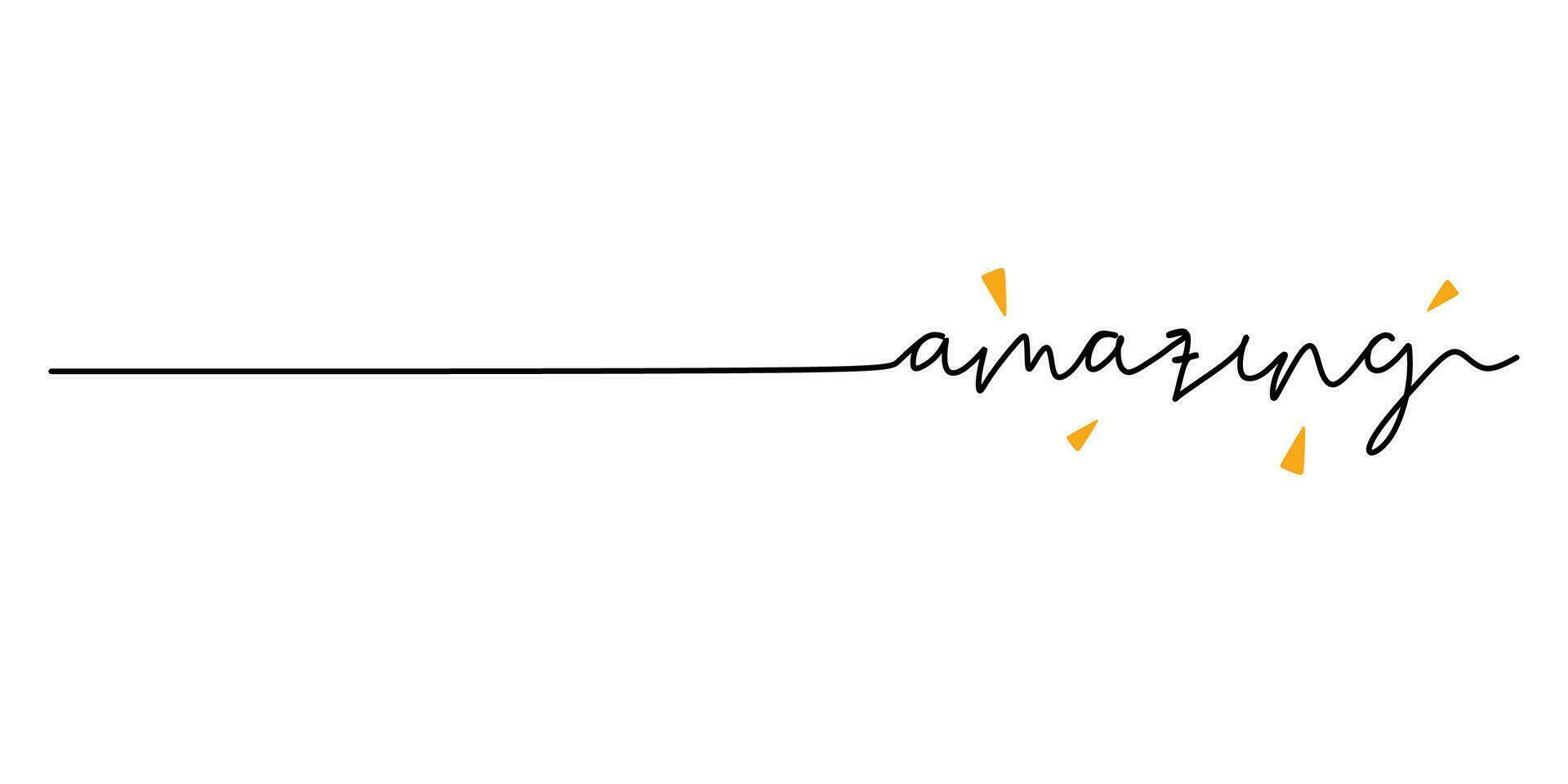 One continuous line drawing typography line art of amazing word vector