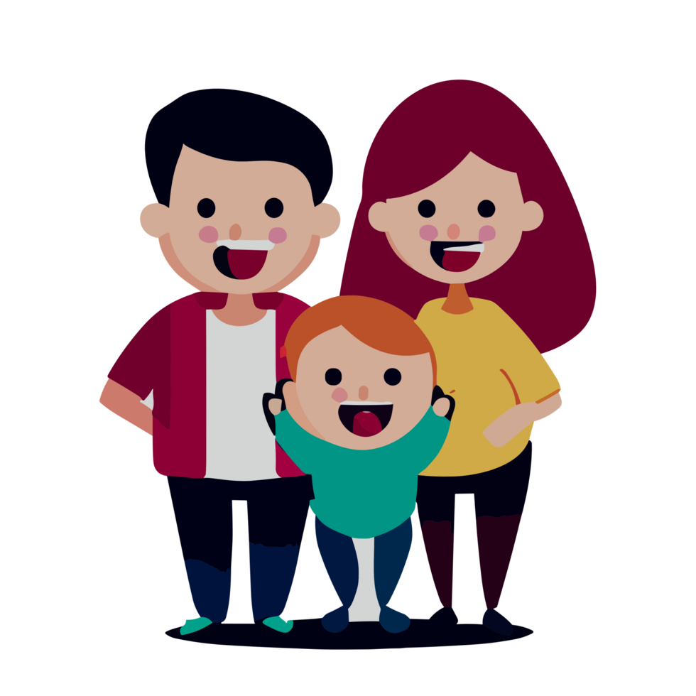 content famille, parents, maman, papa et enfant transparent Contexte png