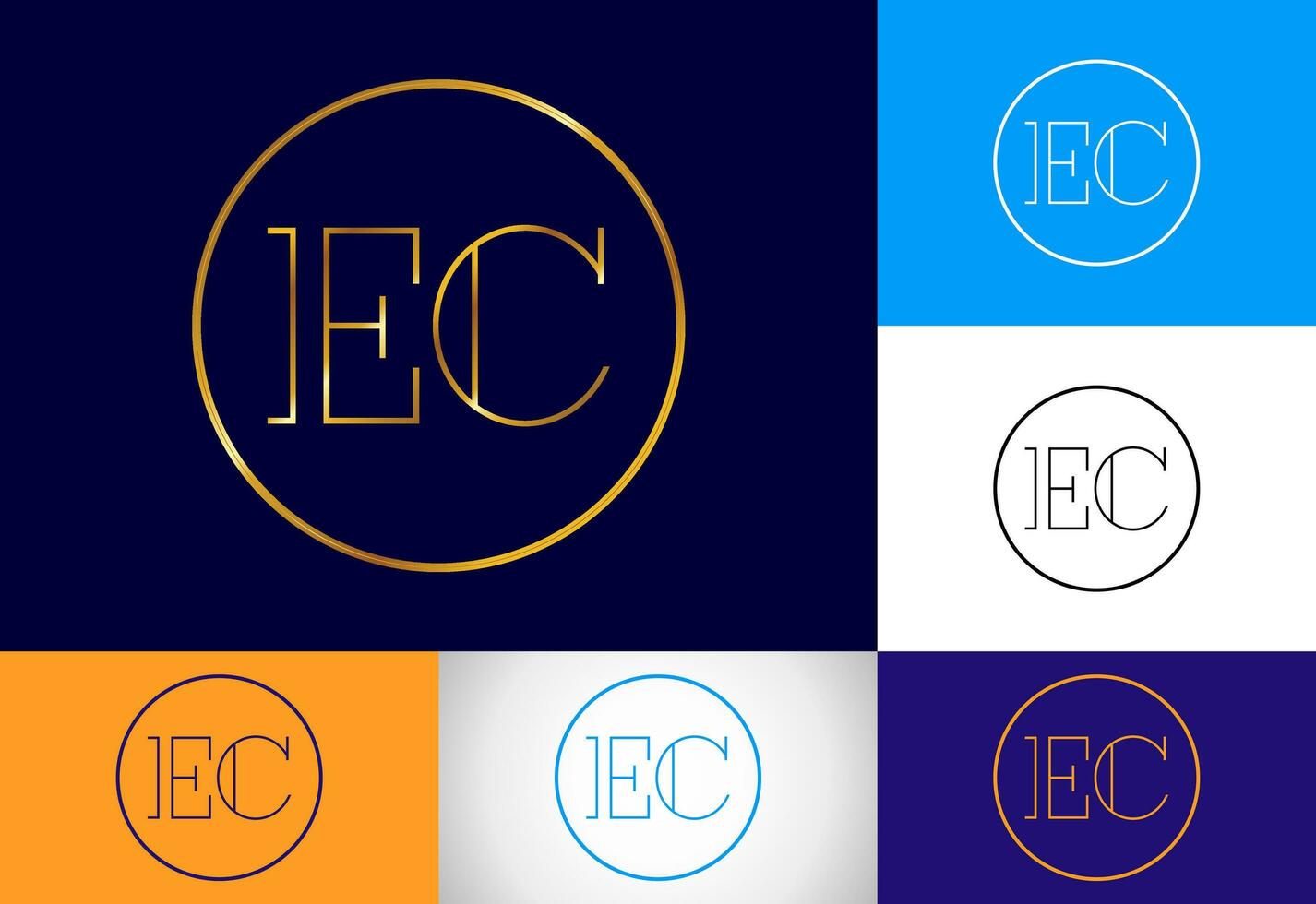 Initial Letter E C Logo Design Vector Template. Graphic Alphabet Symbol For Corporate Business Identity