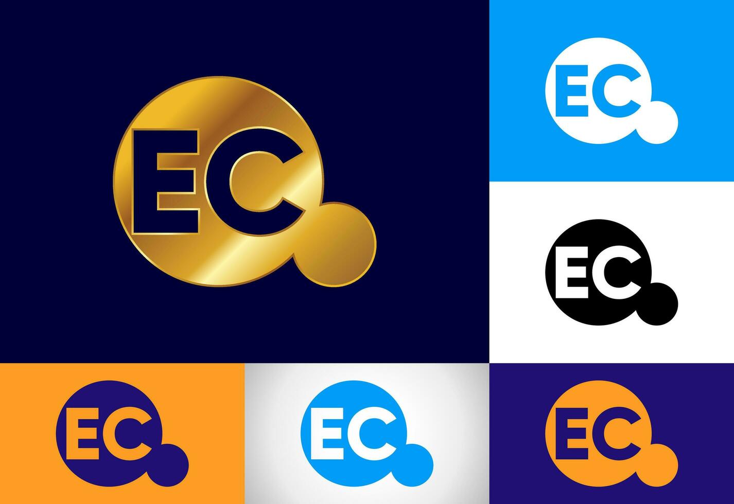 Initial Letter E C Logo Design Vector Template. Graphic Alphabet Symbol For Corporate Business Identity