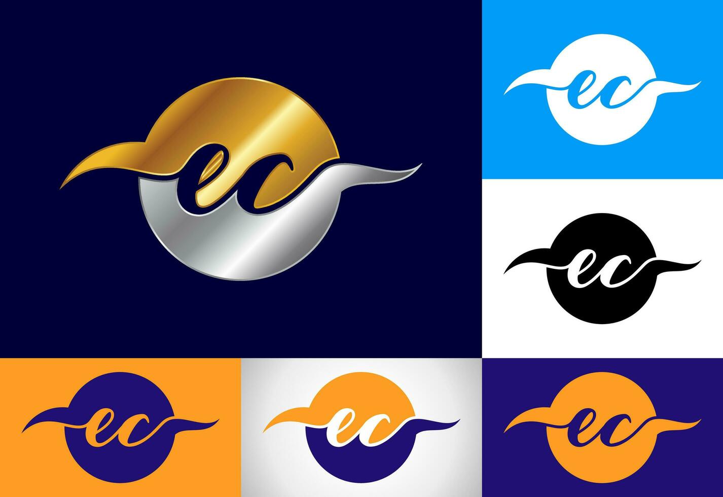 Initial Letter E C Logo Design Vector Template. Graphic Alphabet Symbol For Corporate Business Identity