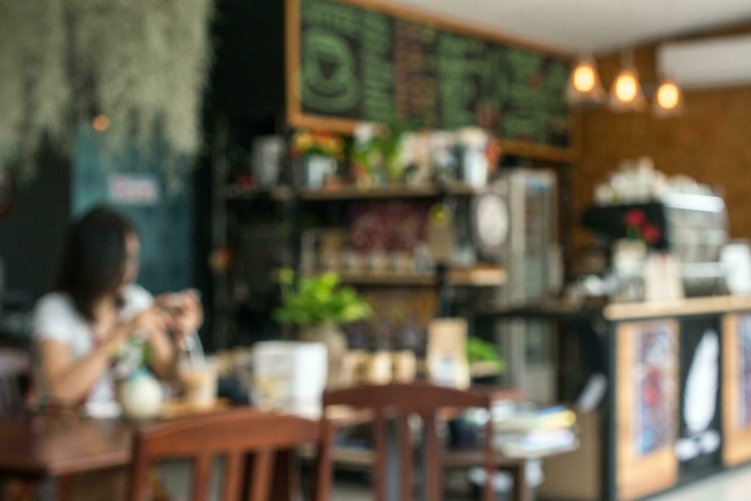 An environment in cafe shop with blurred background. photo