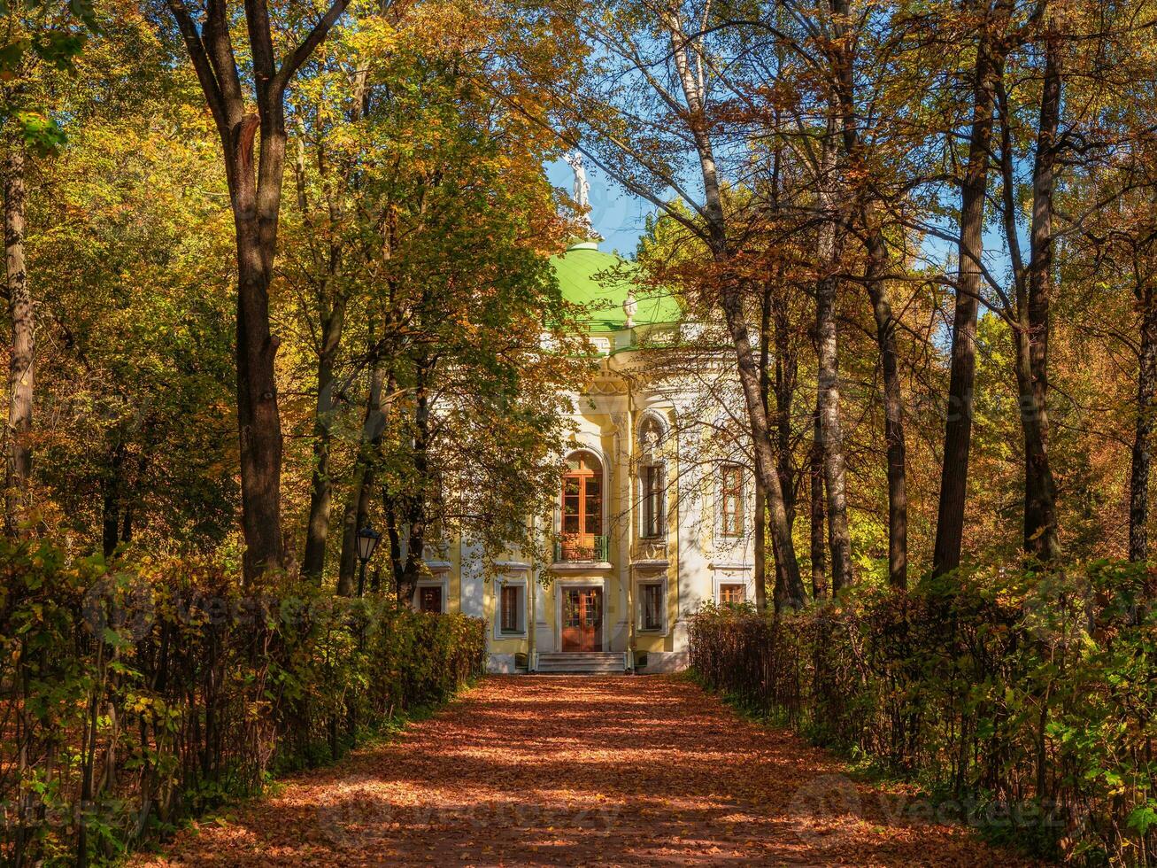 Kuskovo museum estate in autumn, park art in Kuskovo. Moscow. photo