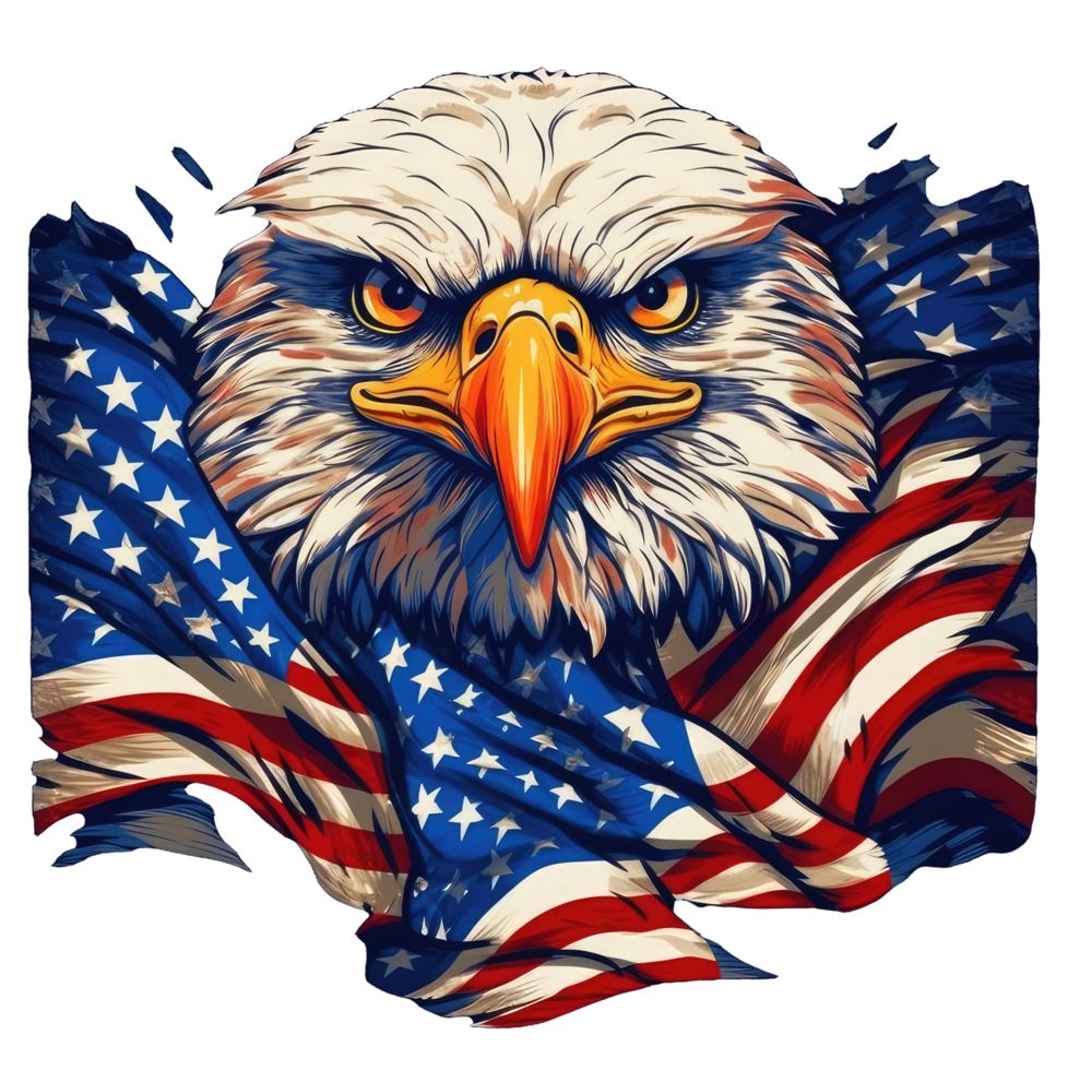 eagle with american flag . png