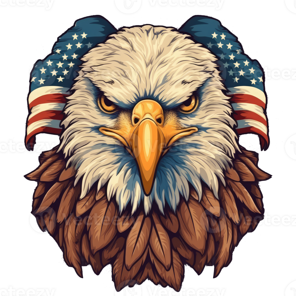 eagle with american flag . png