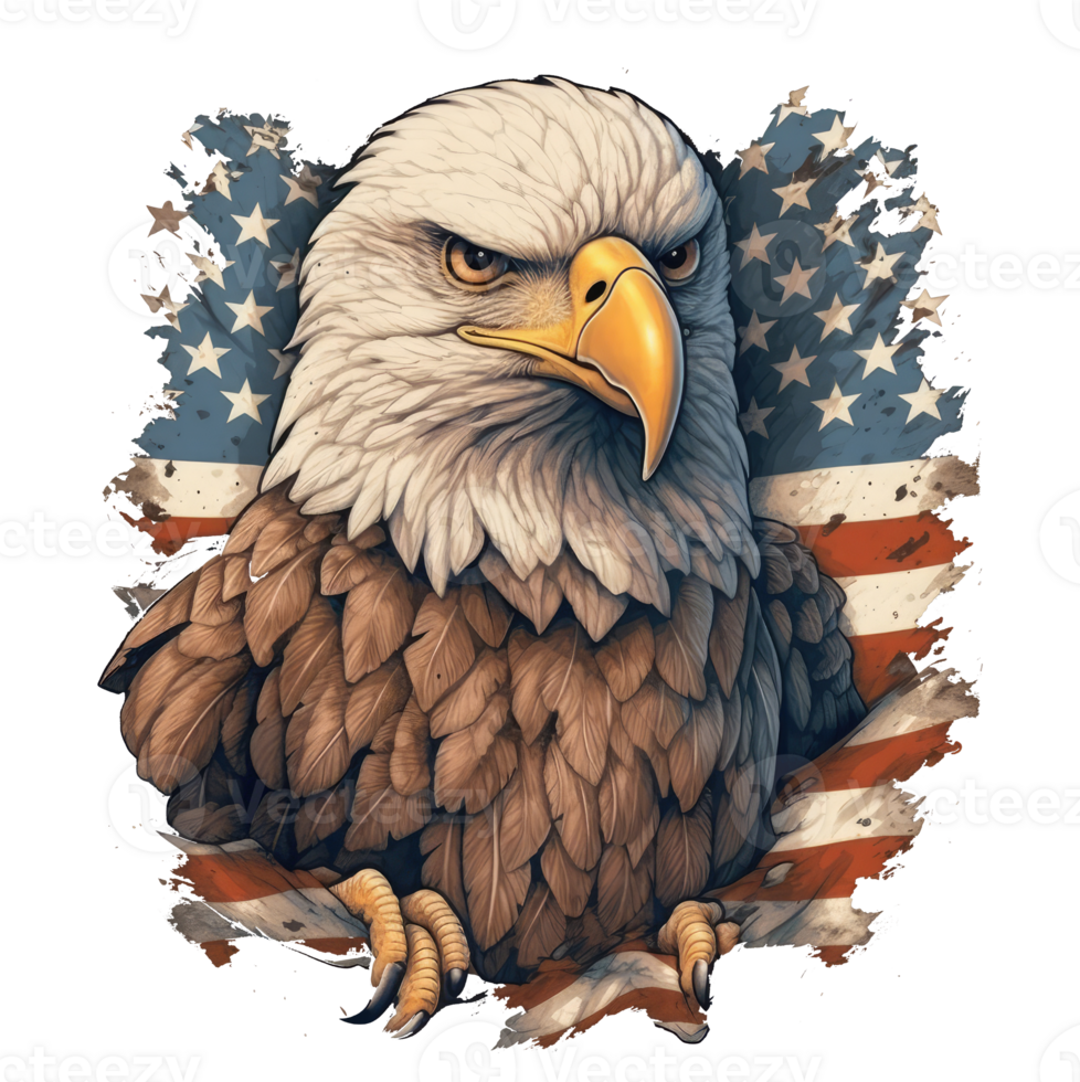 eagle with american flag . png