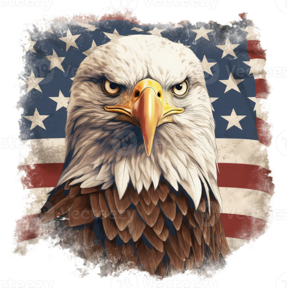 eagle with american flag . png