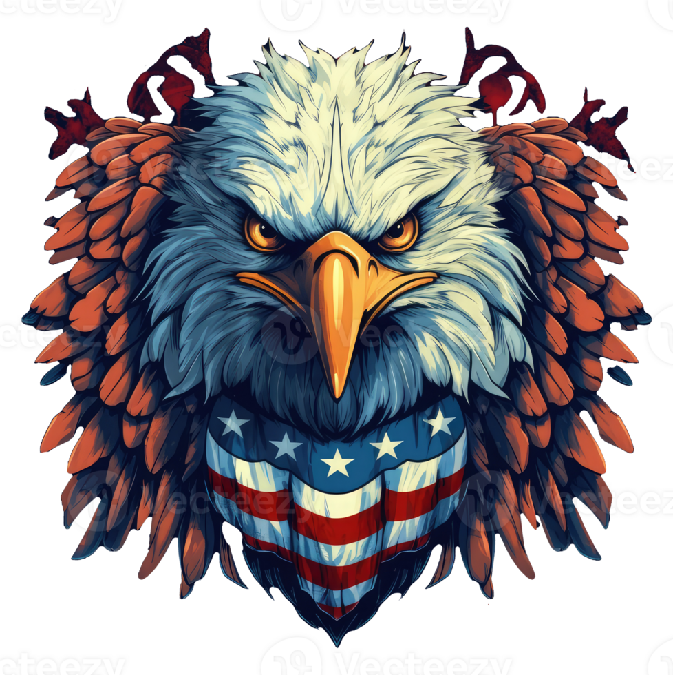 eagle with american flag . png