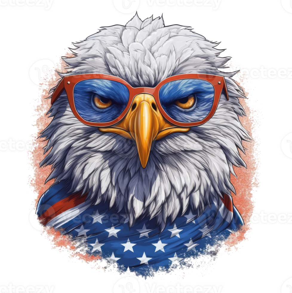 eagle with american flag sunglasses . png