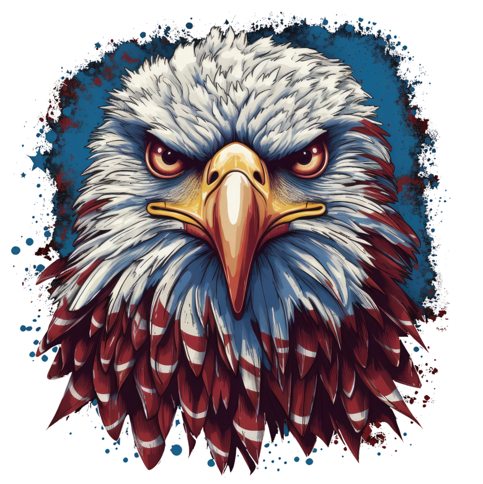 aquila con americano bandiera . ai generato png