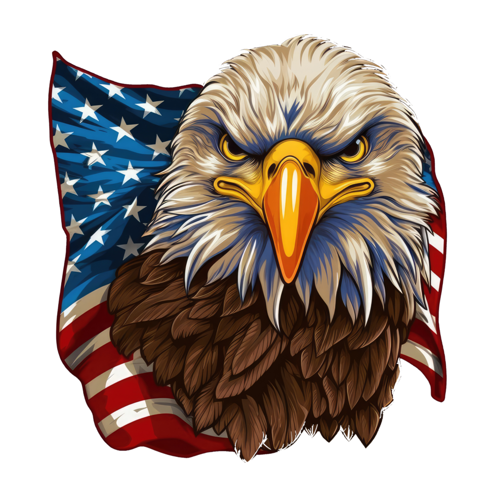 eagle with american flag . png
