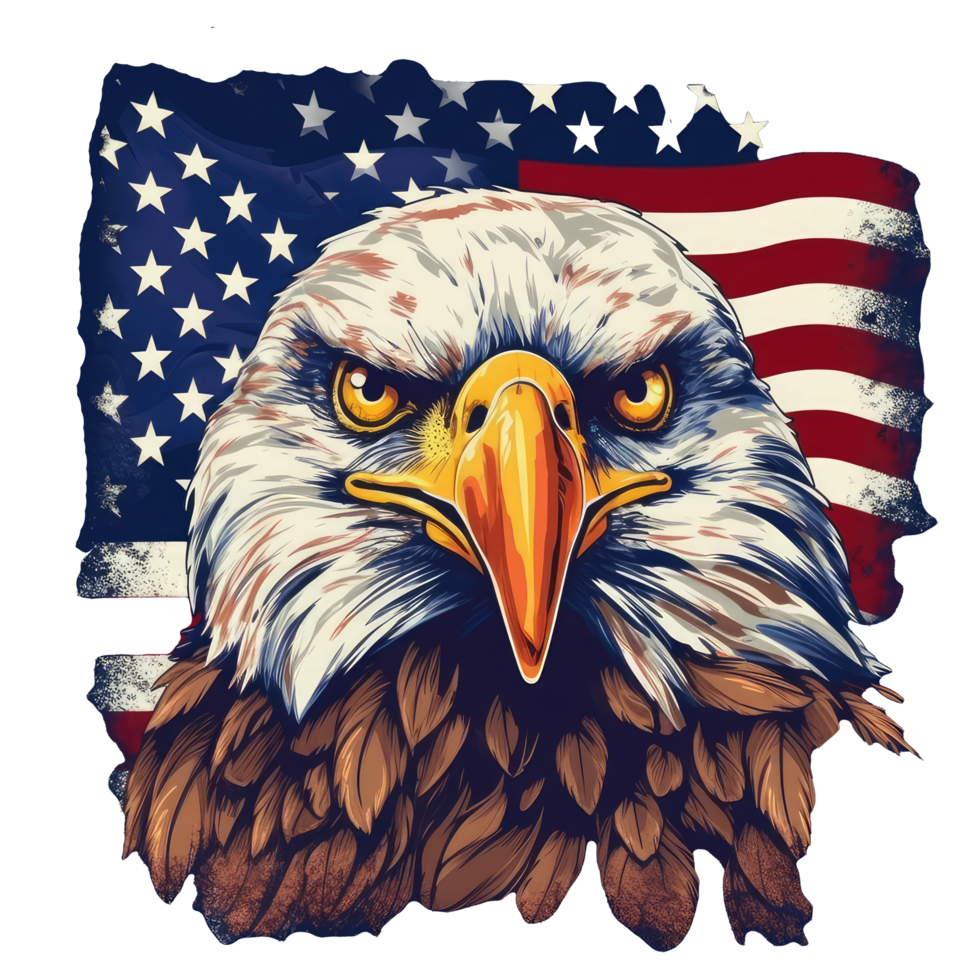 eagle with american flag . png