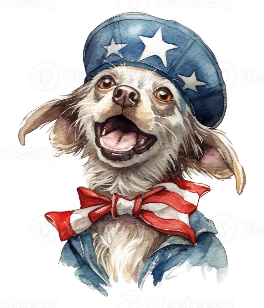 Cute Patriotic Schnoodle dog Wearing Uncle Sam Hat US Independence Day . png