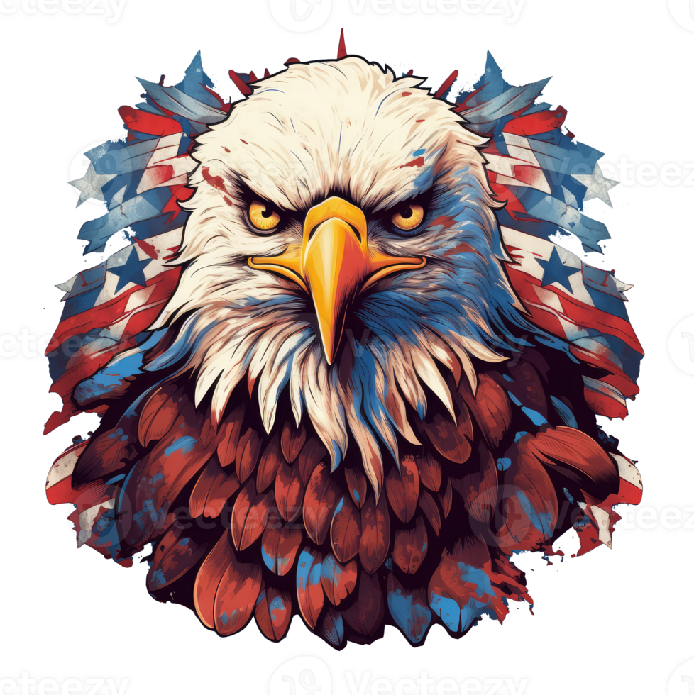 eagle with american flag . png