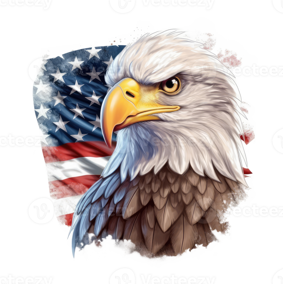 eagle in front of an american flag . png