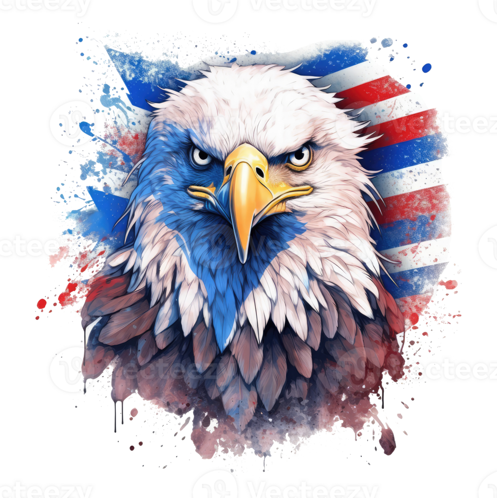 Adler mit amerikanisch Flagge . ai generiert png