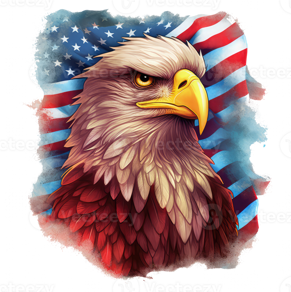 eagle with american flag . png