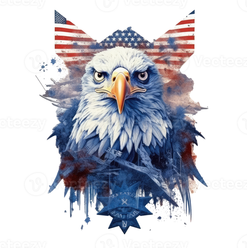 eagle in front of an american flag . png