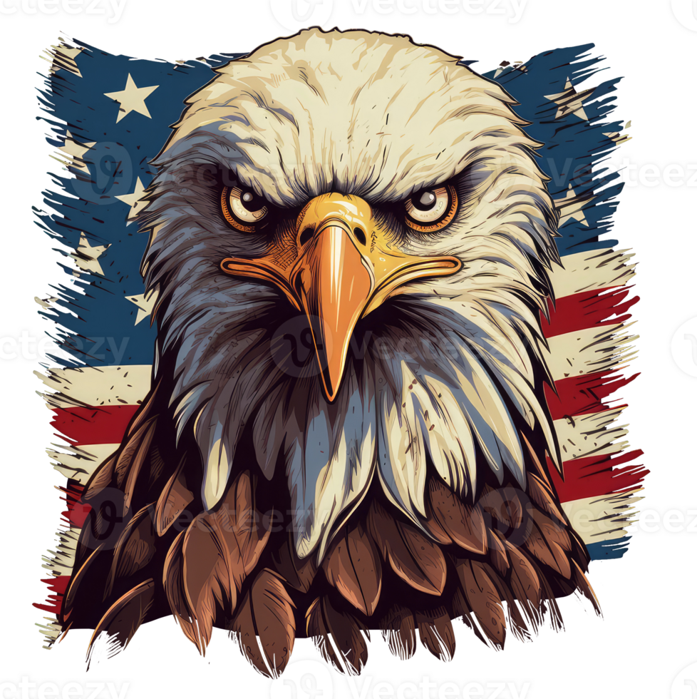 eagle with american flag . png