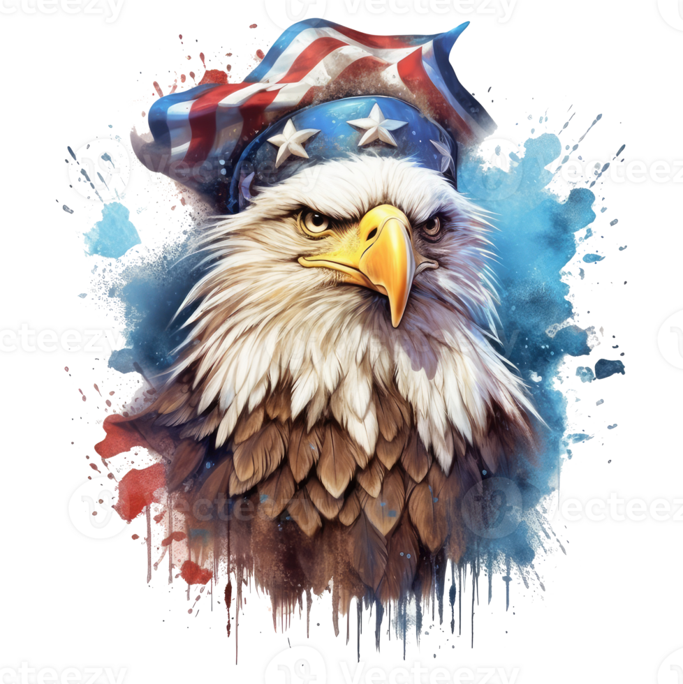 Adler mit amerikanisch Flagge . ai generiert png