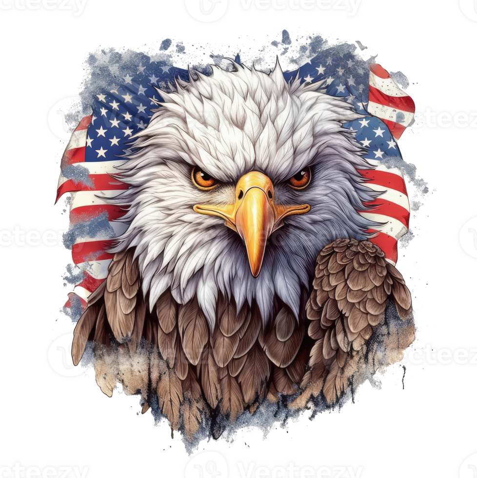 eagle with american flag . png