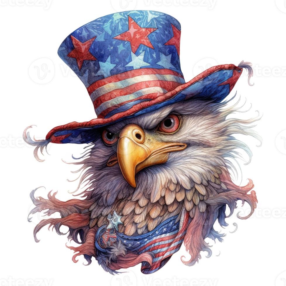 Adler mit amerikanisch Flagge . ai generiert png