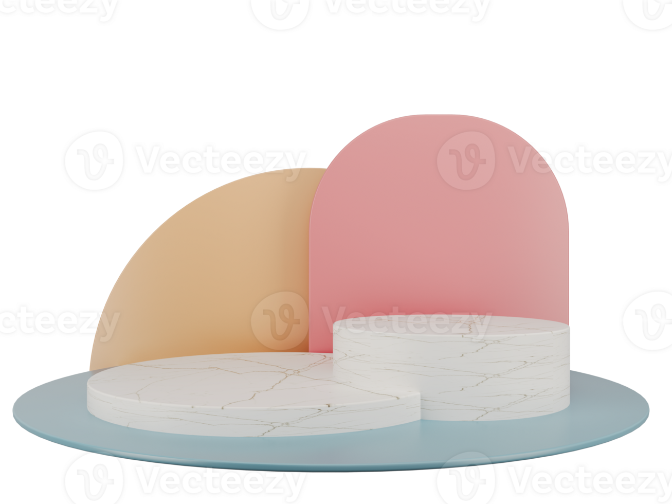 geometric product display minimal showcase pastel for product cosmetic 3d render illustration png