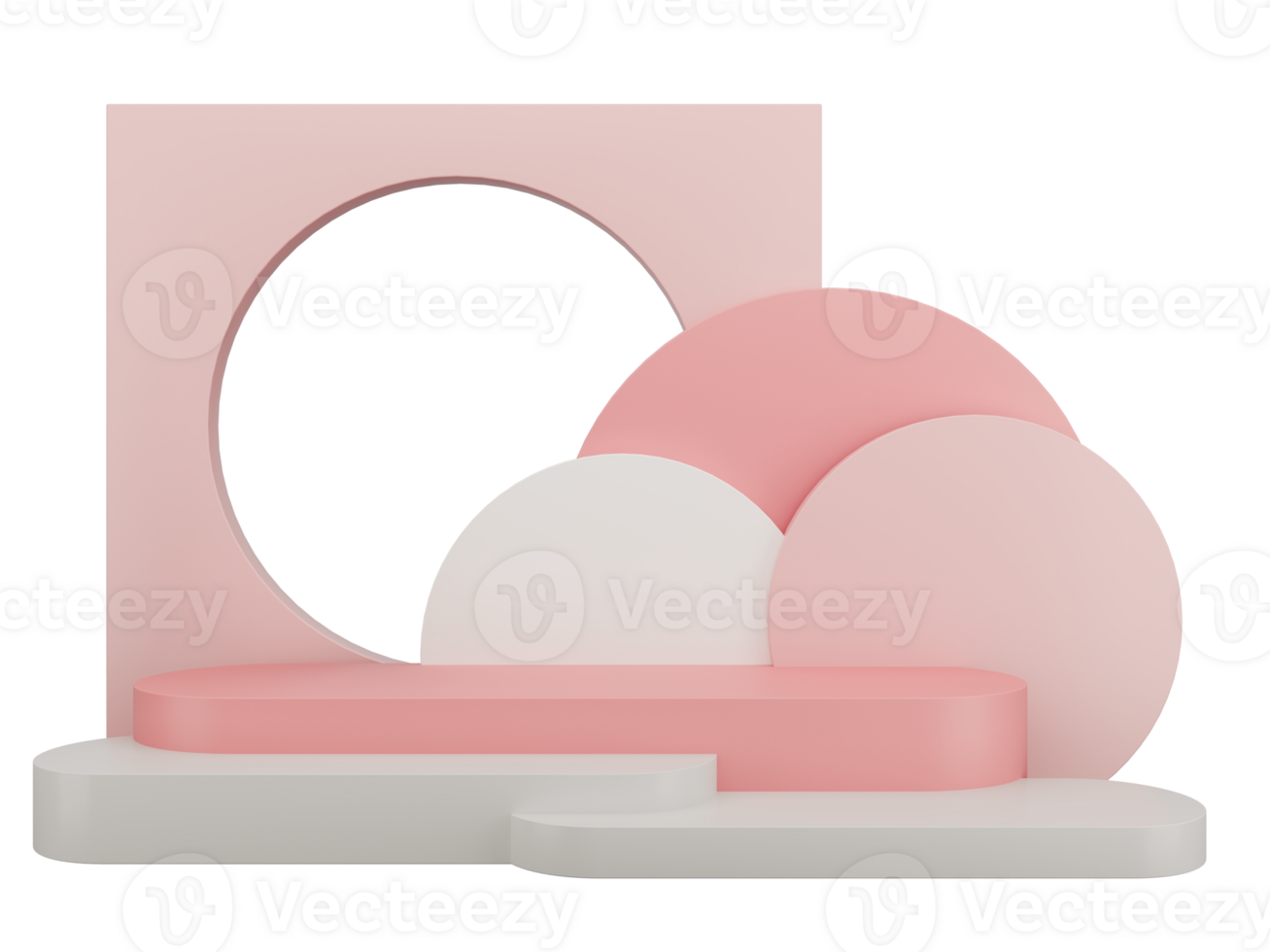 geometric product display minimal showcase pastel for product cosmetic 3d render illustration png