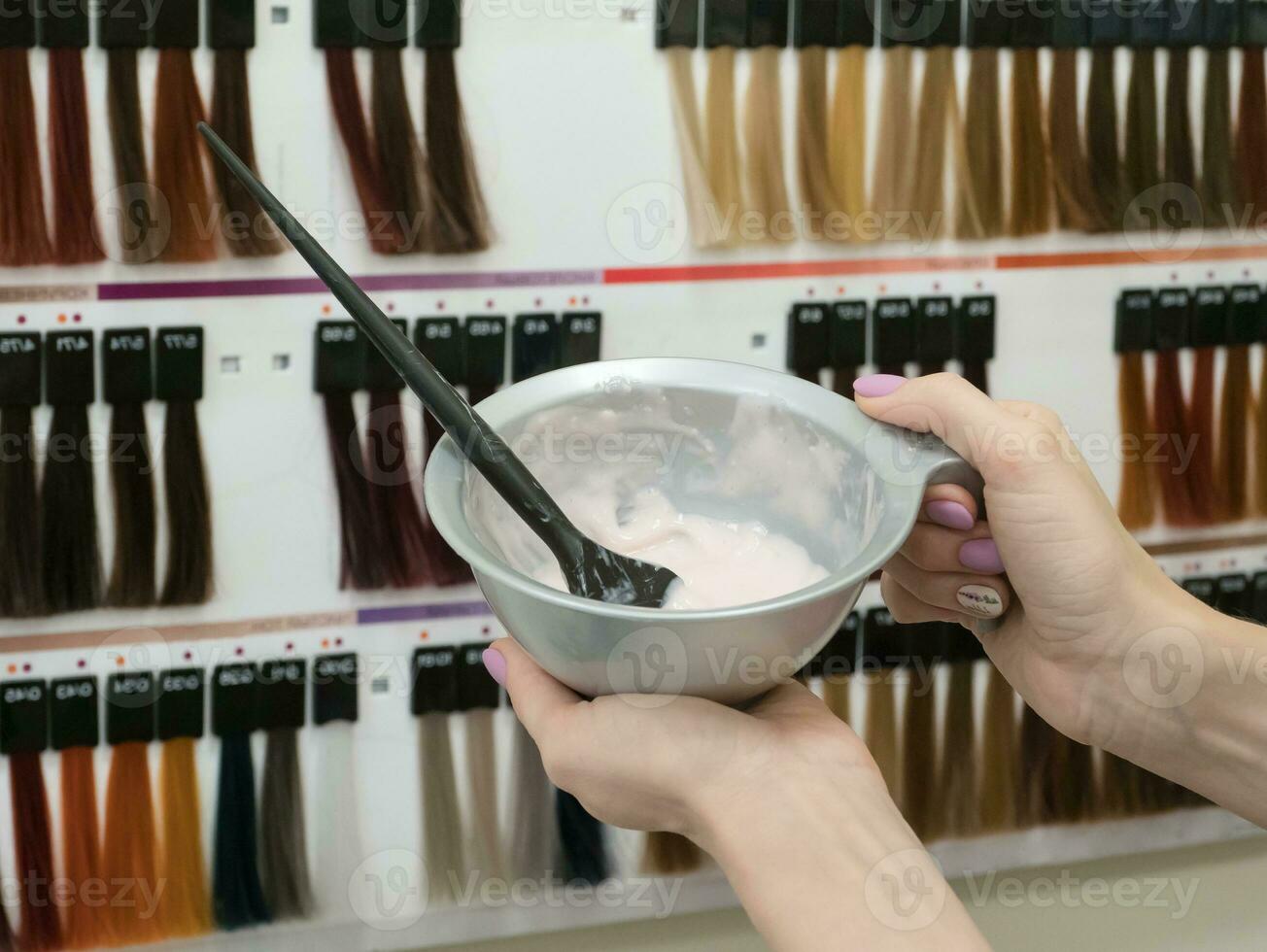 Coloring of a man's hair. photo