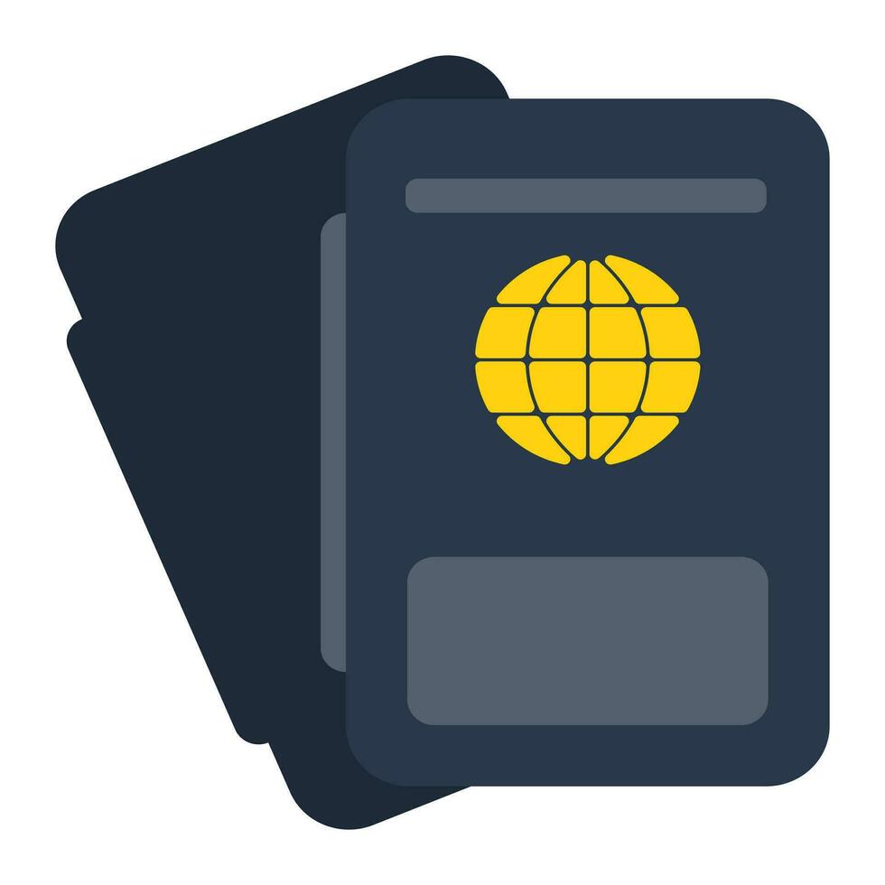 Passport icon flat style. Editable graphic. Vector illustration