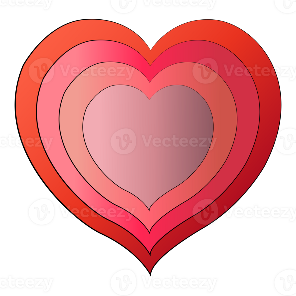Heart isolated design on transparent background, valentine icon clipart element for decoration png